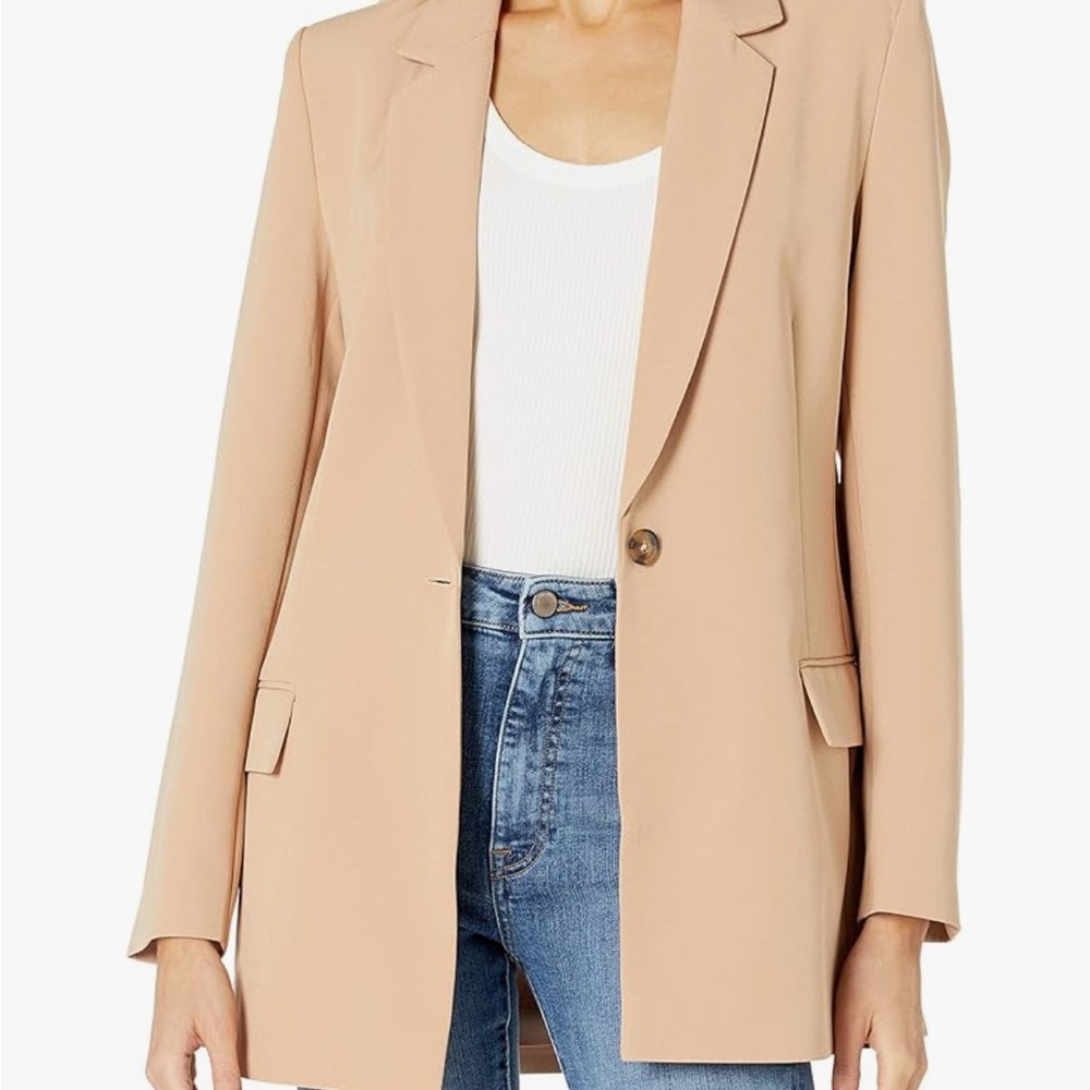 The Drop Women's Blake Long Blazer Praline XXS NWT